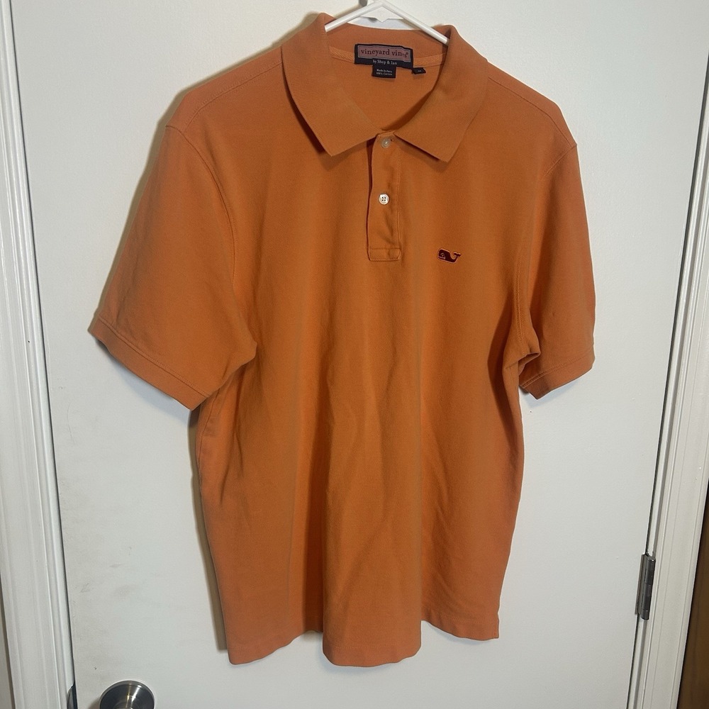 Vineyard Vines 100% Cotton Polo Short Sleeve Shirt Orange VT Hokies Men's Medium - Picture 5 of 7